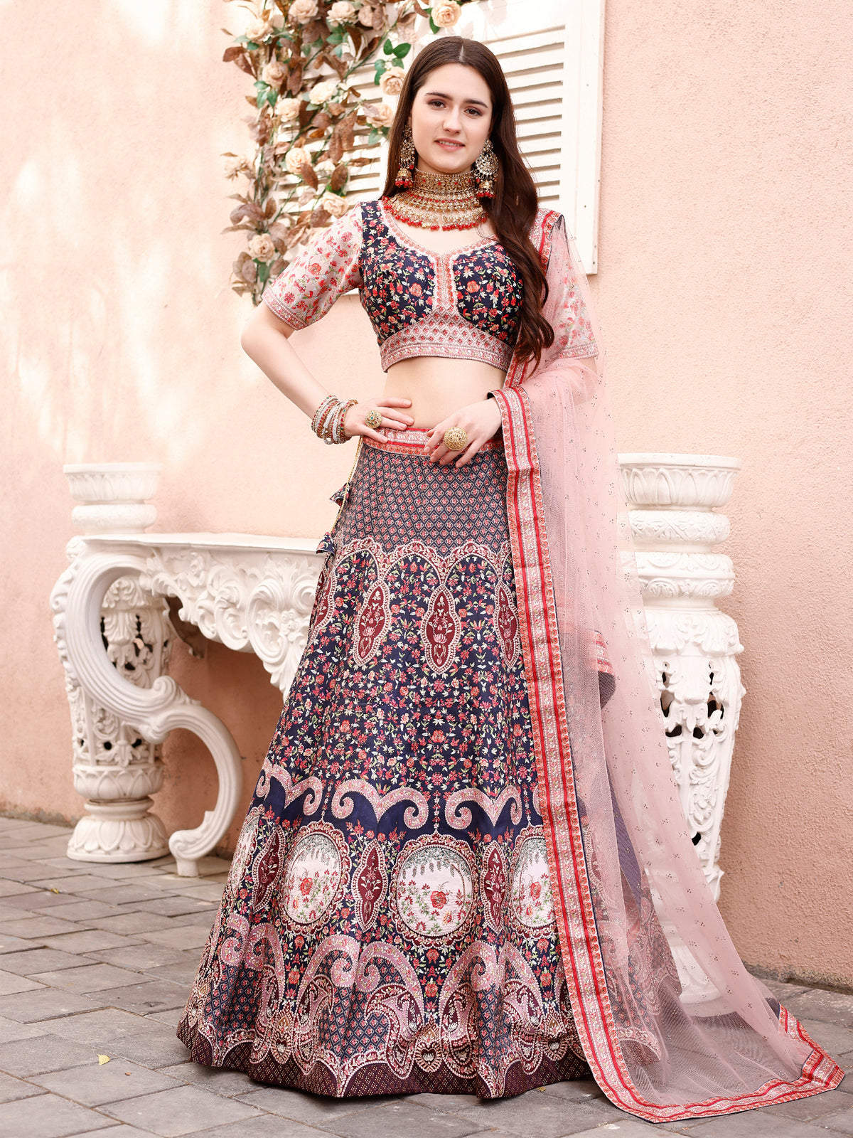 Dazzling Elegance: Swarovski Embellished Lehengas for Bridal Bliss and Semi-Bridal Splendor