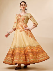 Timeless Charm: A Banarasi Jacquard Silk Gown