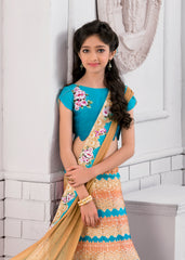 Simply Stunning Khadi Mono Silk Lehenga for Kids