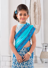 Graceful Elegance Khadi Mono Silk Lehenga for Kids