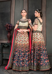 Floral Fantasy: A Lehenga with Digital Floral Prints for a royal Look
