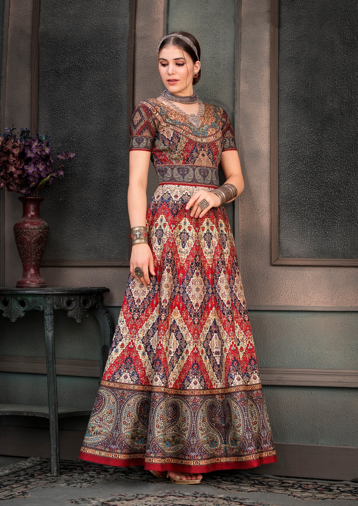 Heritage Fusion: A Khadi Mono Silk Gown with a Contemporary Twist