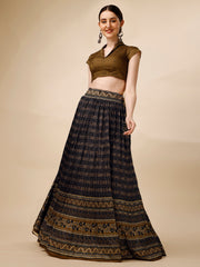 Ajrakh Print Lehenga for a Timeless Look