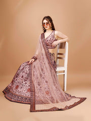 Crystal Canvas: Swarovski-Adorned Digital Print Lehenga