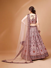 Crystal Canvas: Swarovski-Adorned Digital Print Lehenga