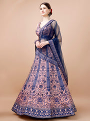 Crystal Dreams: Swarovski-Embroidered Digital Print Lehenga