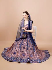 Crystal Dreams: Swarovski-Embroidered Digital Print Lehenga