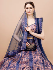 Crystal Dreams: Swarovski-Embroidered Digital Print Lehenga