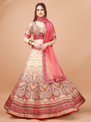 Enchanting Crystal Dreams: Swarovski-Adorned Digital Print Lehenga