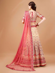 Enchanting Crystal Dreams: Swarovski-Adorned Digital Print Lehenga