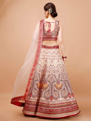 Crystal Elegance: Swarovski-Adorned Digital Print Lehenga