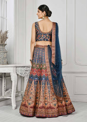 Crystal Elegance: Swarovski Embellished Digital Print Lehenga