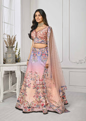 Glimmering Elegance: Swarovski Crystal Infused Digital Print Lehenga