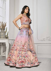 Glimmering Elegance: Swarovski Crystal Infused Digital Print Lehenga