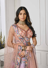 Glimmering Elegance: Swarovski Crystal Infused Digital Print Lehenga