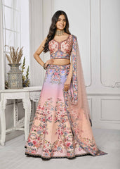 Glimmering Elegance: Swarovski Crystal Infused Digital Print Lehenga