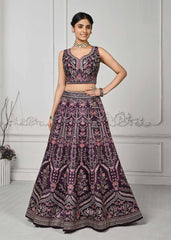 Crystal Elegance: Swarovski-Inspired Digital Print Lehenga