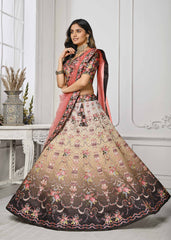 Crystal Elegance: Swarovski-Embellished Digital Print Lehenga