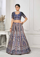 Crystal Cascade: Swarovski Embellished Digital Print Lehenga