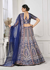 Crystal Cascade: Swarovski Embellished Digital Print Lehenga