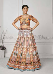 Crystal Dreams: Swarovski-Adorned Digital Print Lehenga