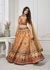 Crystal Elegance: Swarovski-Adorned Digital Print Lehenga