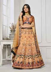 Crystal Elegance: Swarovski-Adorned Digital Print Lehenga