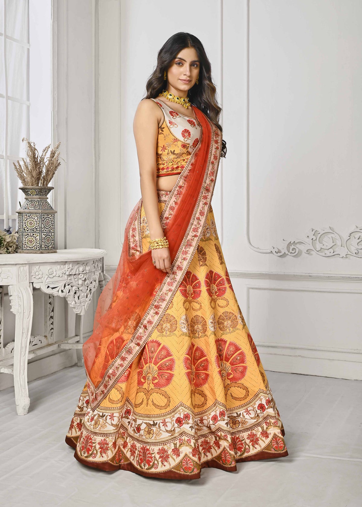 Dazzling Dreams: Swarovski Digital Print Lehenga