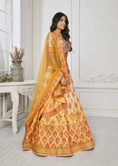 Gleaming Elegance: Swarovski Crystal Adorned Digital Print Lehenga