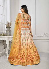 Gleaming Elegance: Swarovski Crystal Adorned Digital Print Lehenga