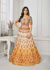 Gleaming Elegance: Swarovski Crystal Adorned Digital Print Lehenga