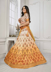 Gleaming Elegance: Swarovski Crystal Adorned Digital Print Lehenga