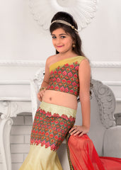 Twinkle Toes Khadi Mono Silk Kids Lehenga