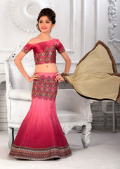 Sweet Symphony Khadi Mono Silk Kids Lehenga.