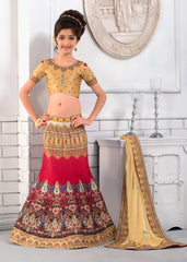 Artisanal Delight Khadi Mono Silk Lehenga for Kids