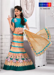 Simply Stunning Khadi Mono Silk Lehenga for Kids