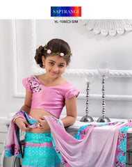 Starlight Sparkle Khadi Mono Silk Lehenga for Kids