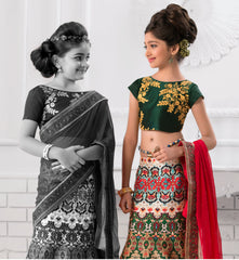 Little Miss Sunshine Khadi Mono Silk Kids Lehenga