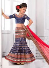 Fairy Tale Magic Khadi Mono Silk Kids Lehenga