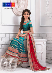 Trendy Tradition Khadi Mono Silk Lehenga for Kids