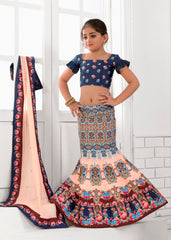 Festive Frolic Khadi Mono Silk Lehenga for Kids