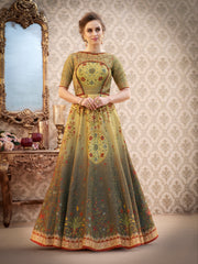 Graceful Grandeur: A Banarasi Jacquard Viscose Silk Gown