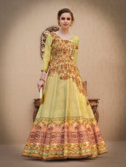 Timeless Charm: A Banarasi Jacquard Silk Gown