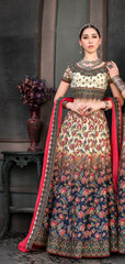 Floral Fantasy: A Lehenga with Digital Floral Prints for a royal Look