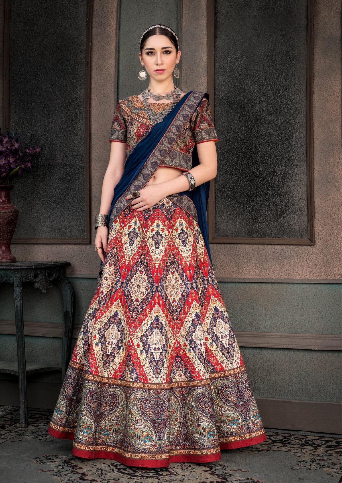 Printed Perfection: A Digital Print Lehenga for the Modern Bride