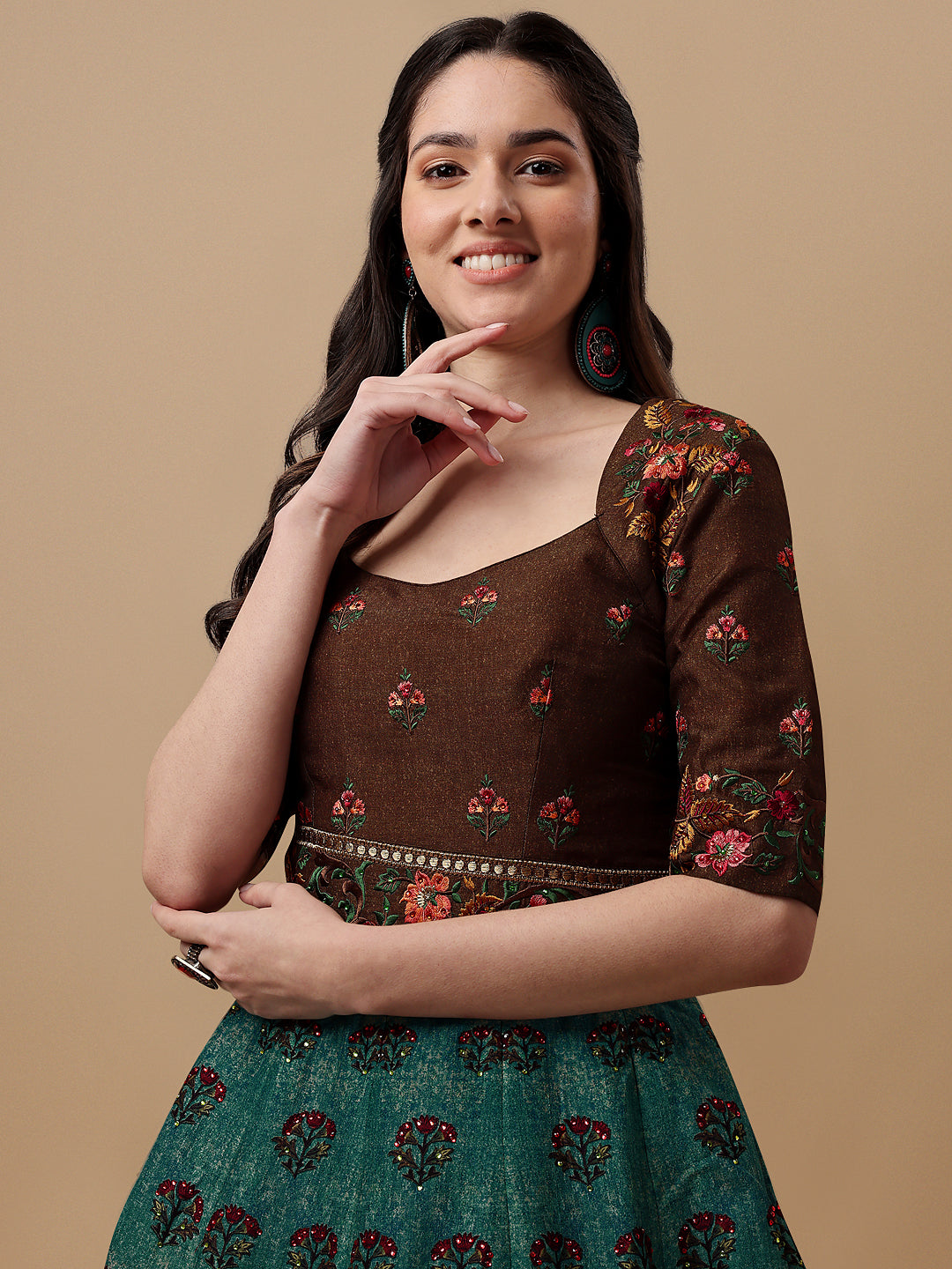 Floral Fusion: A Digital Print Gown