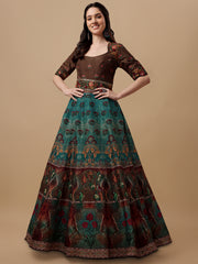 Floral Fusion: A Digital Print Gown