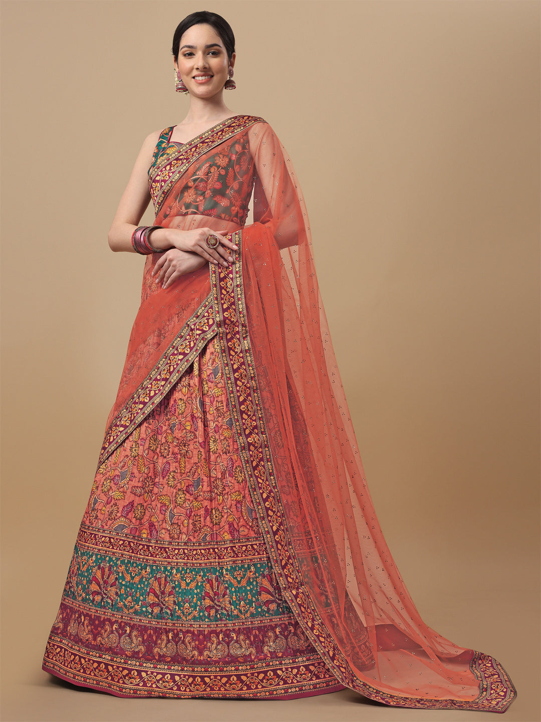 Enchanting Kalamkari: Digital Print Lehenga