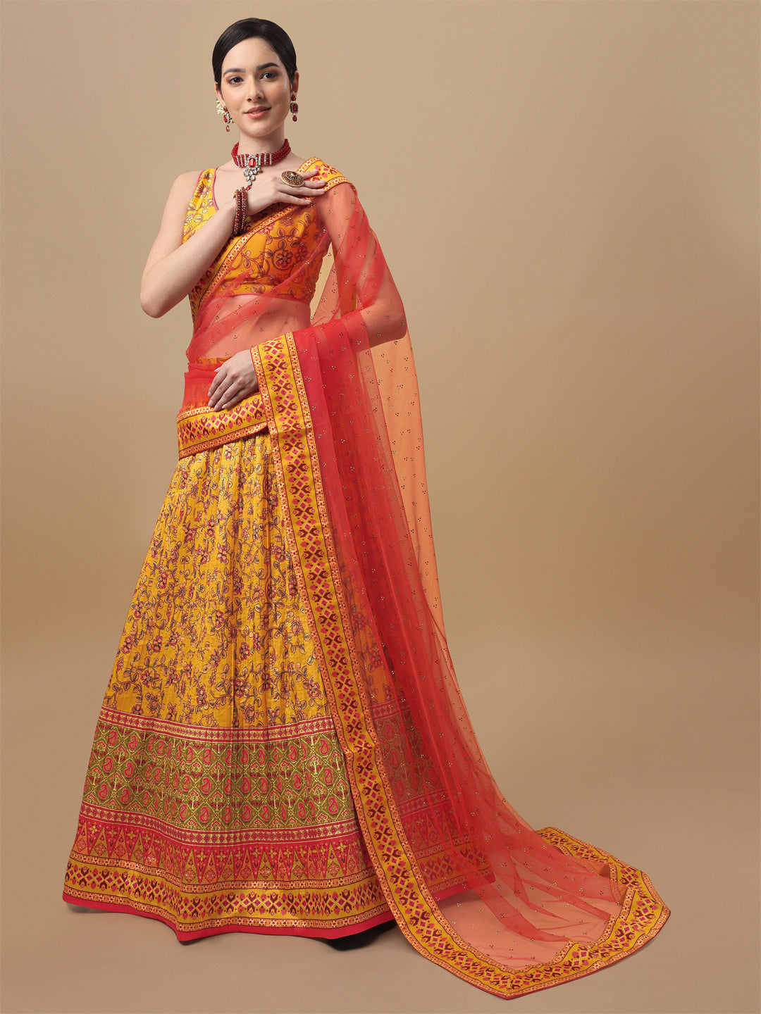 Royal Splendor Kalamkari Digital Print Lehenga