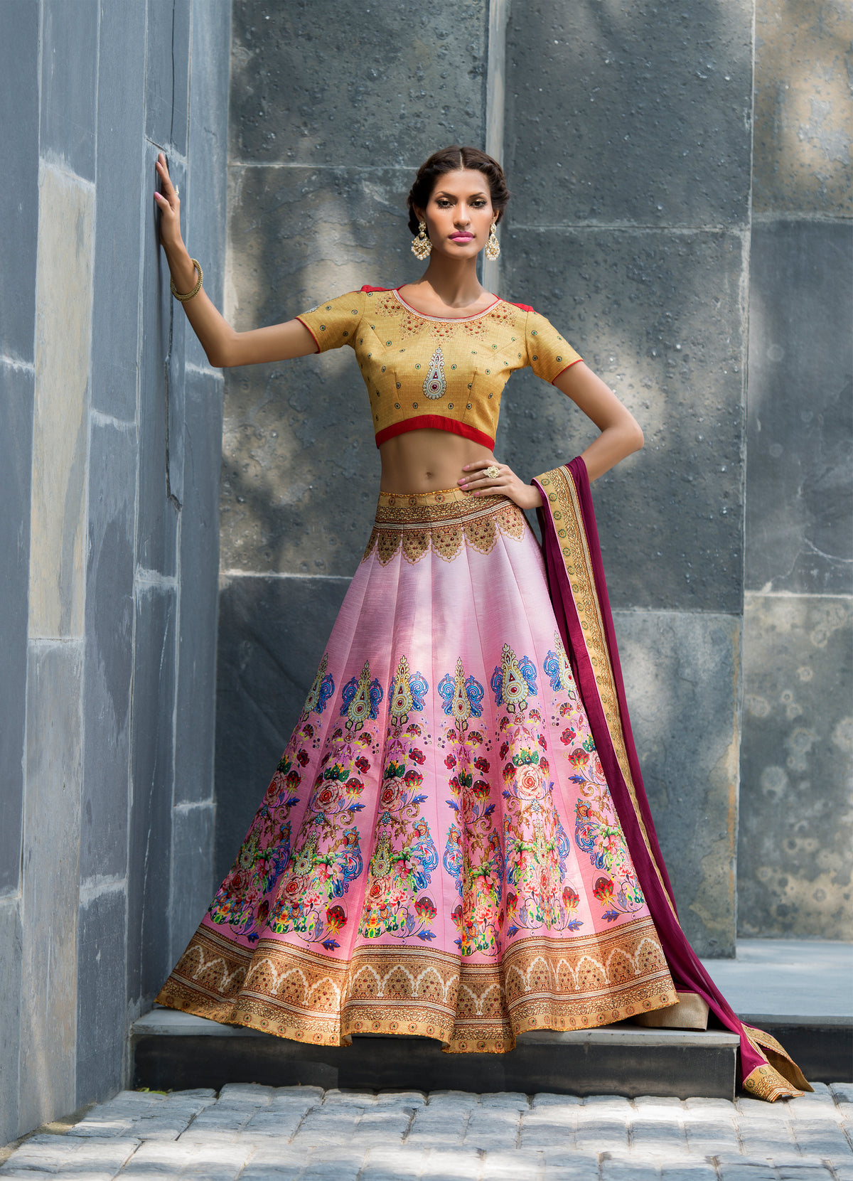 Pretty in Pink A Digital Print Lehenga for the Modern Girlish Charm